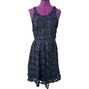 Women’s Express 3D Floral Black Cocktail Dress Size 8